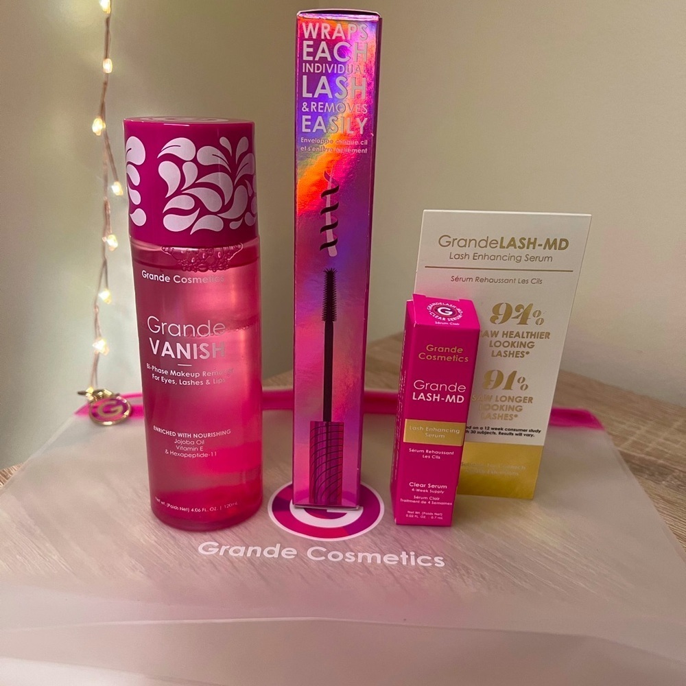 Grande Cosmetics | Makeup Remover, Tubing Mascara, Lash Serum, & Bag | NWT - Picture 2 of 7